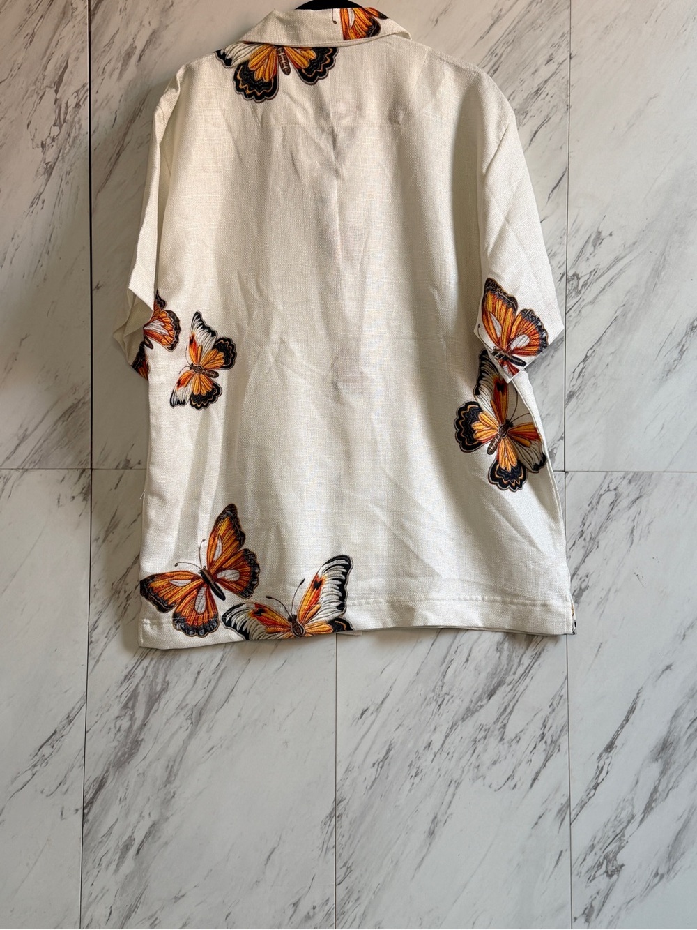 3/$50 Malibu Drill Clothing Co. Butterfly Camp Button-Down Shirt Size Medium - Picture 3 of 4